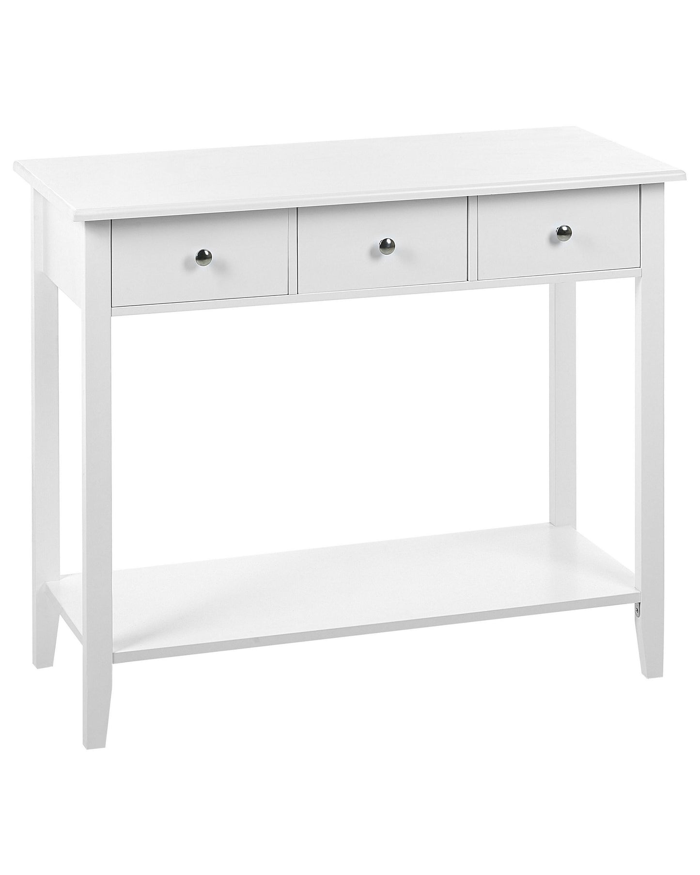 NovaHome White Console Table 3 Drawers 90x40x75 cm Scandinavian