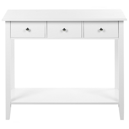 NovaHome White Console Table 3 Drawers 90x40x75 cm Scandinavian