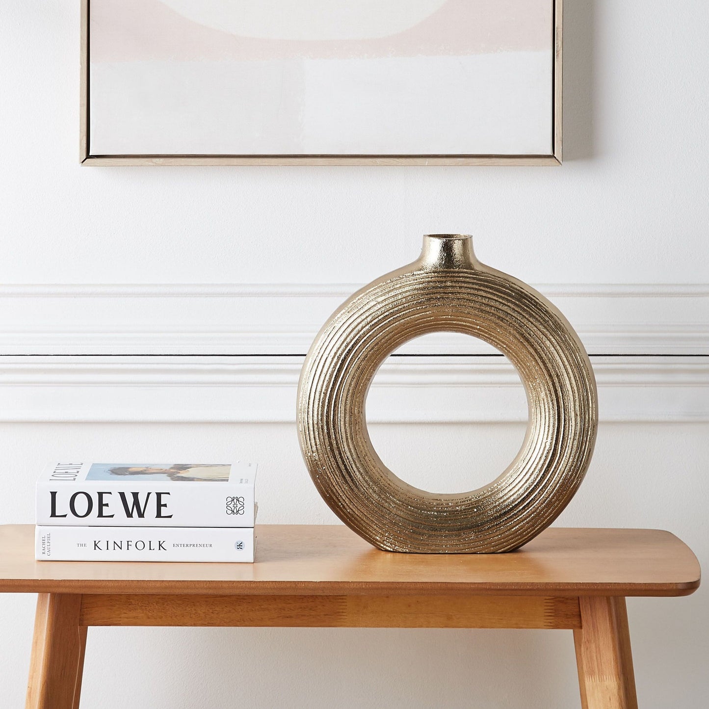 Comal Gold Aluminium Vase Distressed Glam Modern Home Decor