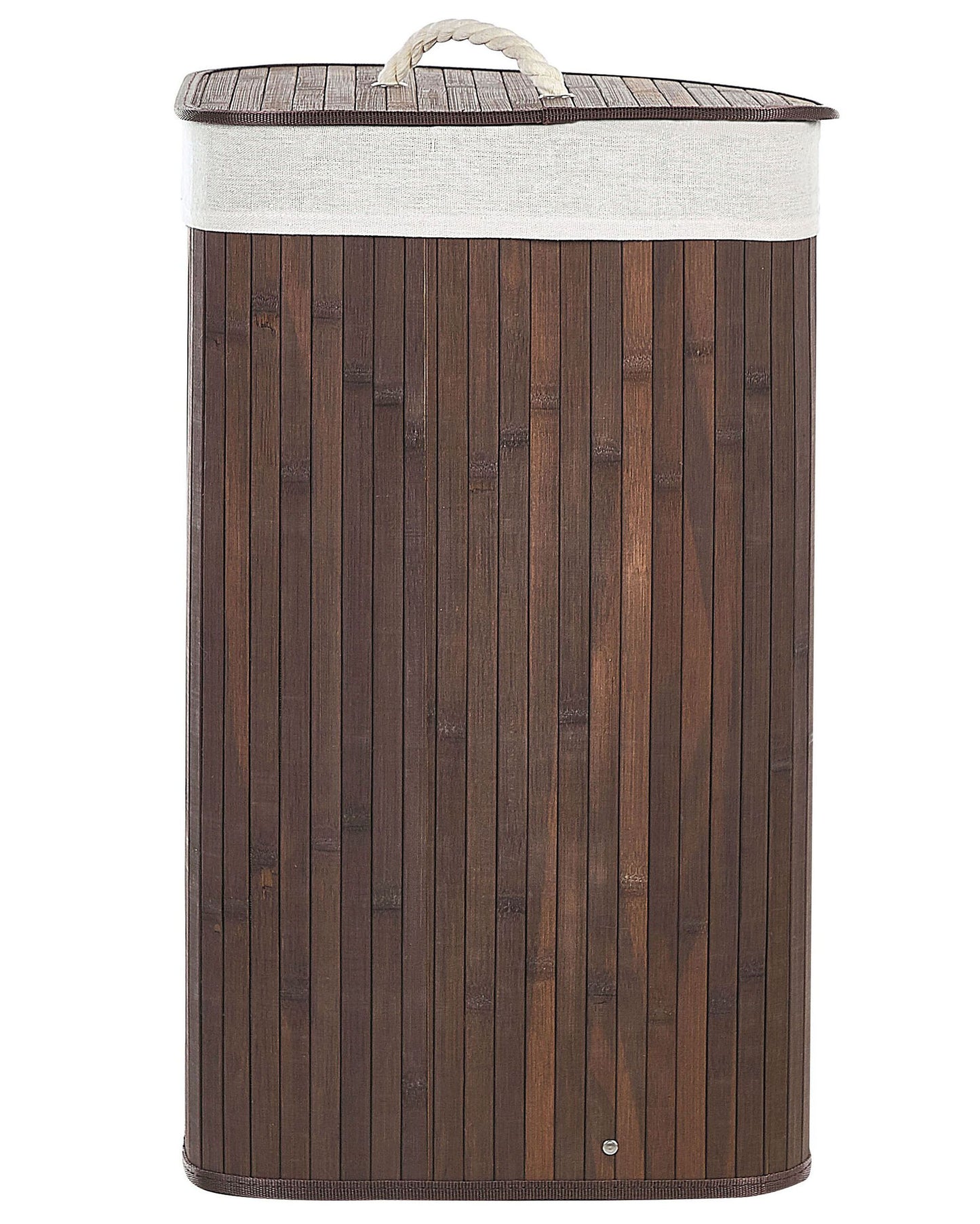 Bamboo Storage Basket With Lid Dark Brown Boho Laundry Bin