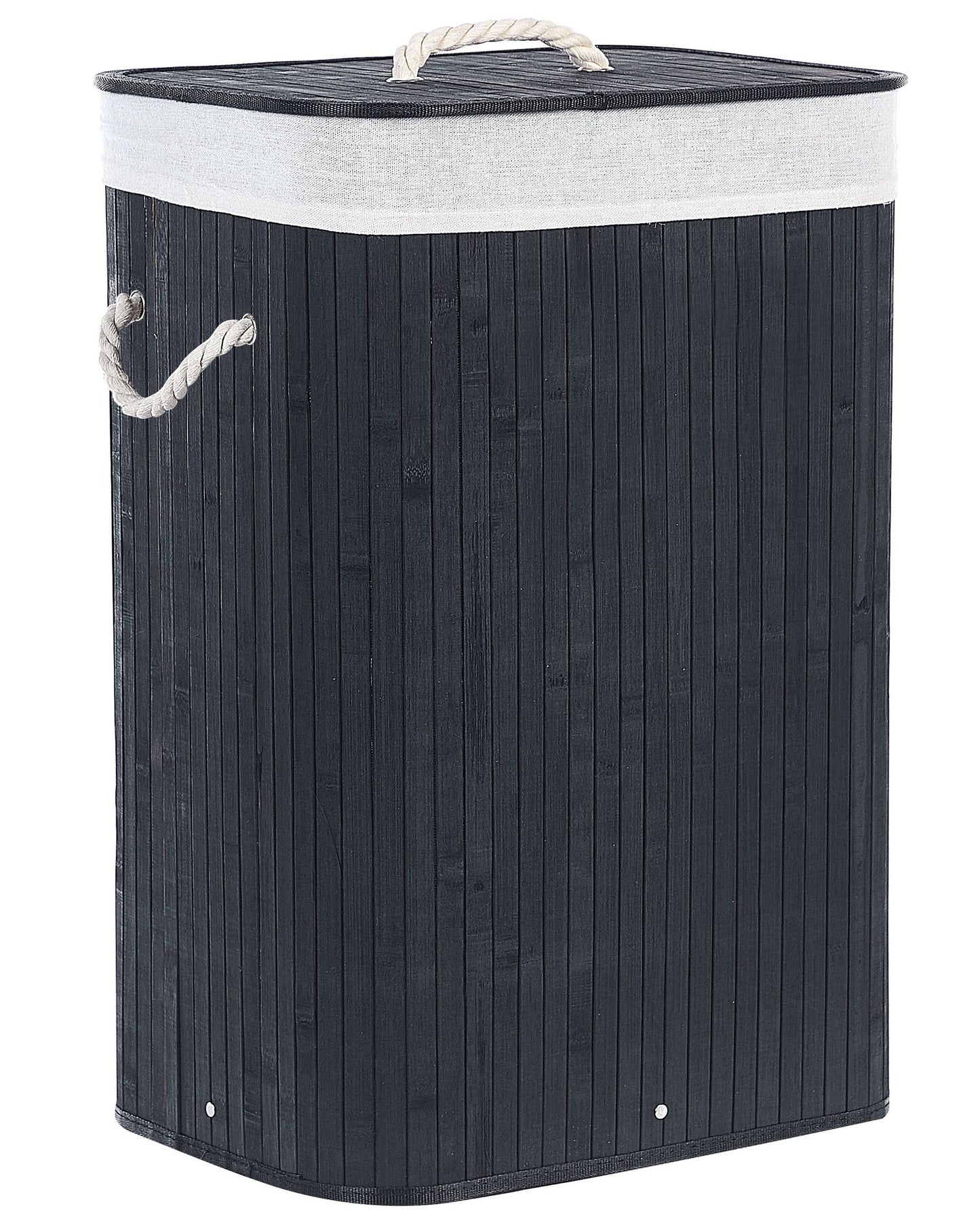 Storage Basket Black With Lid Laundry Bin Boho Style Removable Liner Durable