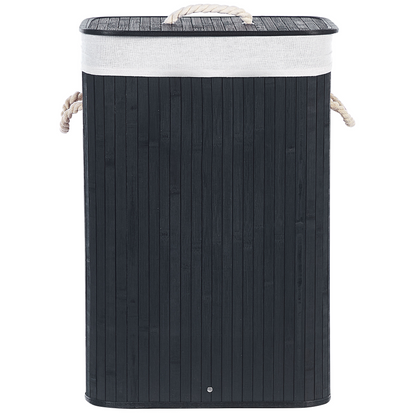 Storage Basket Black With Lid Laundry Bin Boho Style Removable Liner Durable