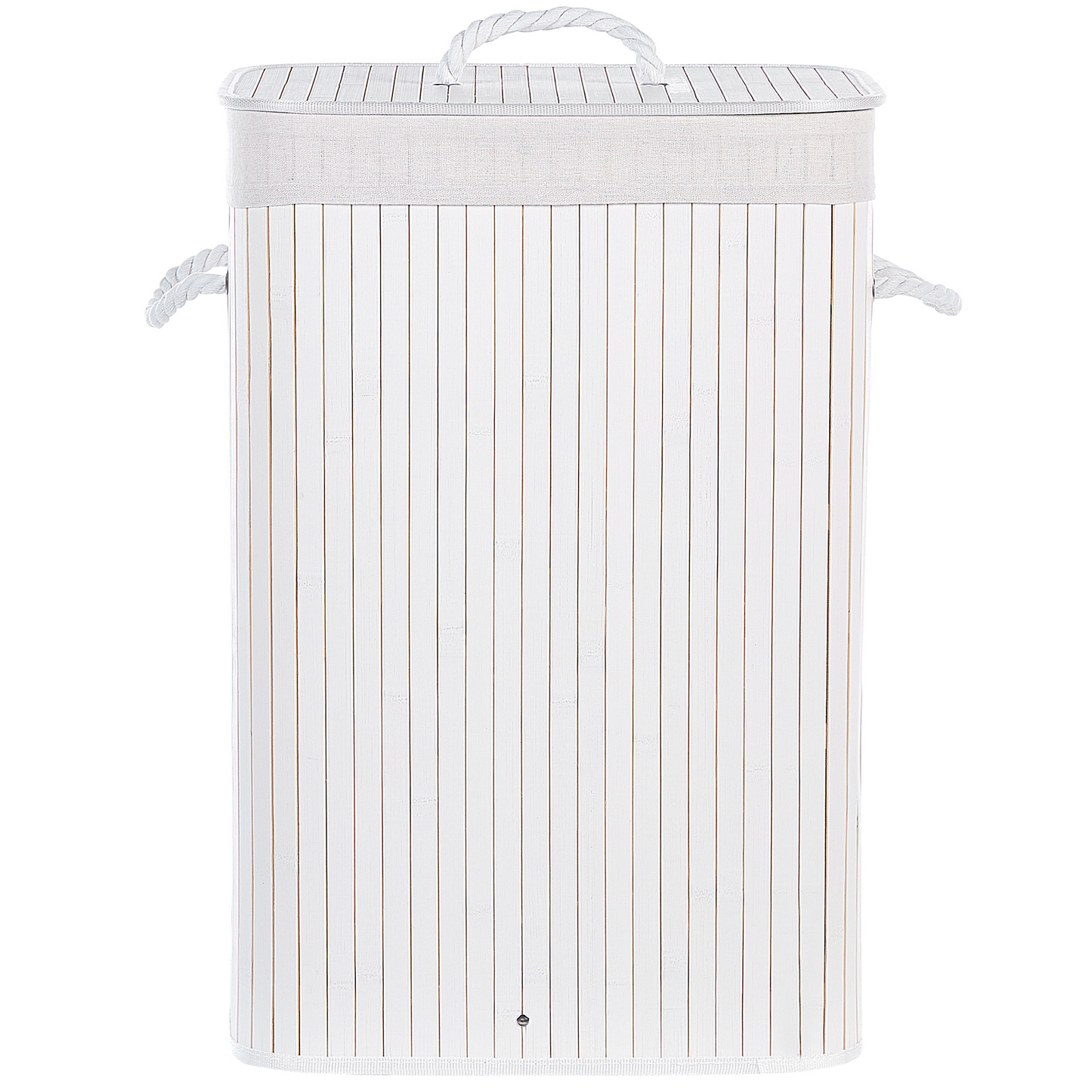 Boho Practical Accessories Bamboo Storage Basket With Lid White