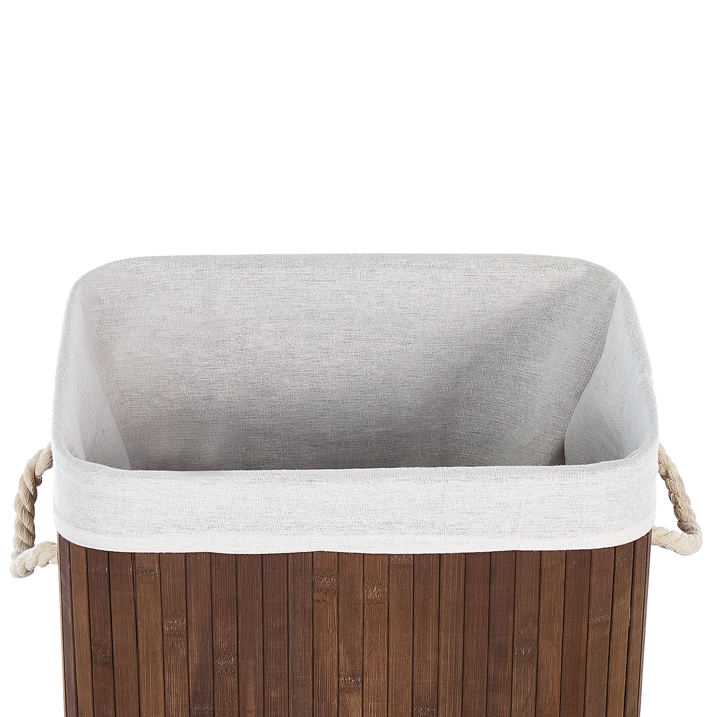 Bamboo Storage Basket With Lid Dark Brown Laundry Bin For Laundry Room Organization