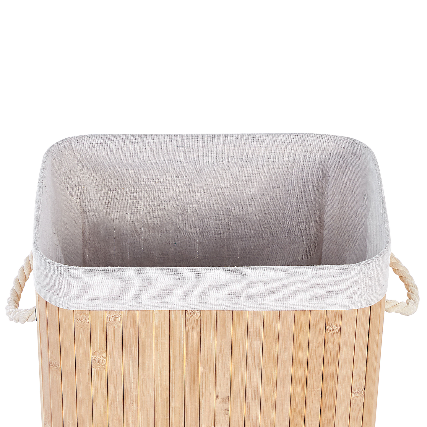 Light Brown Bamboo Laundry Bin With Lid Storage Basket
