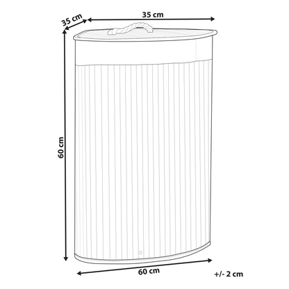 Boho White Bamboo Storage Basket With Lid Laundry Bin