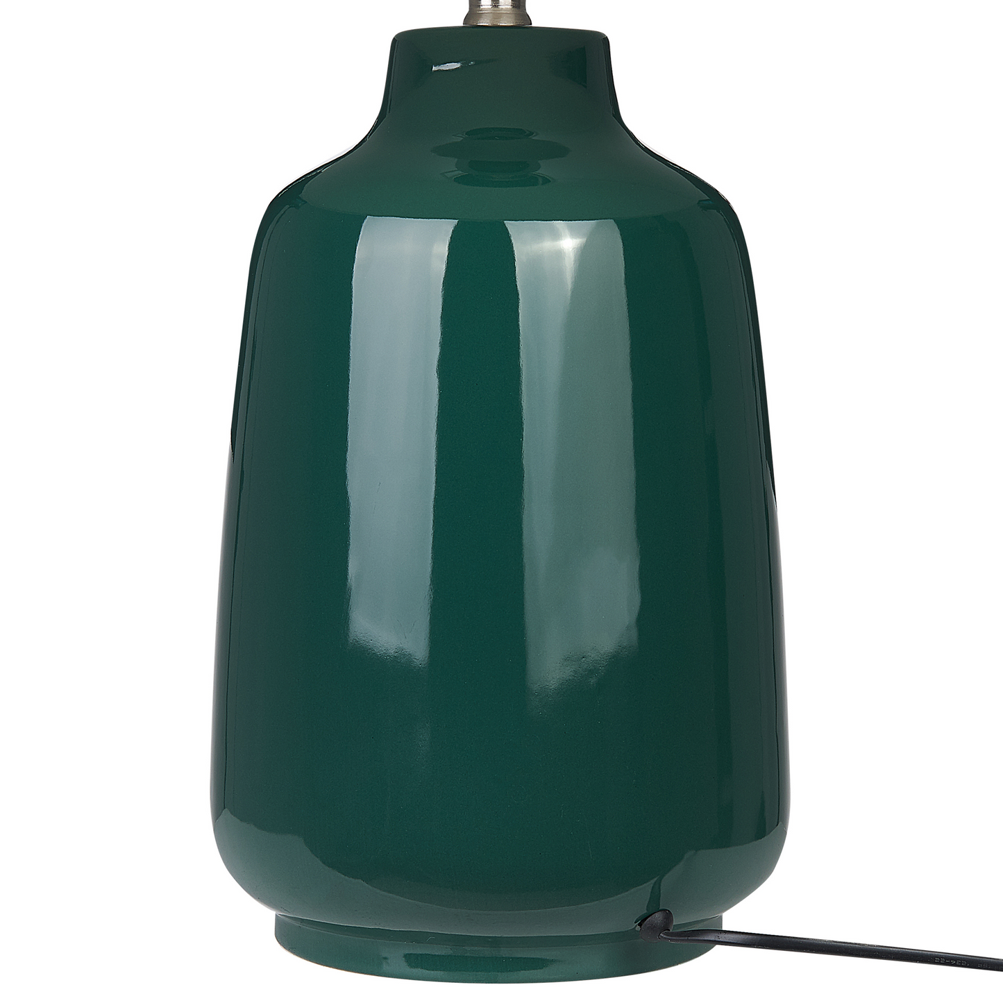 Table Lamp Dark Green Ceramic Base Fabric Shade