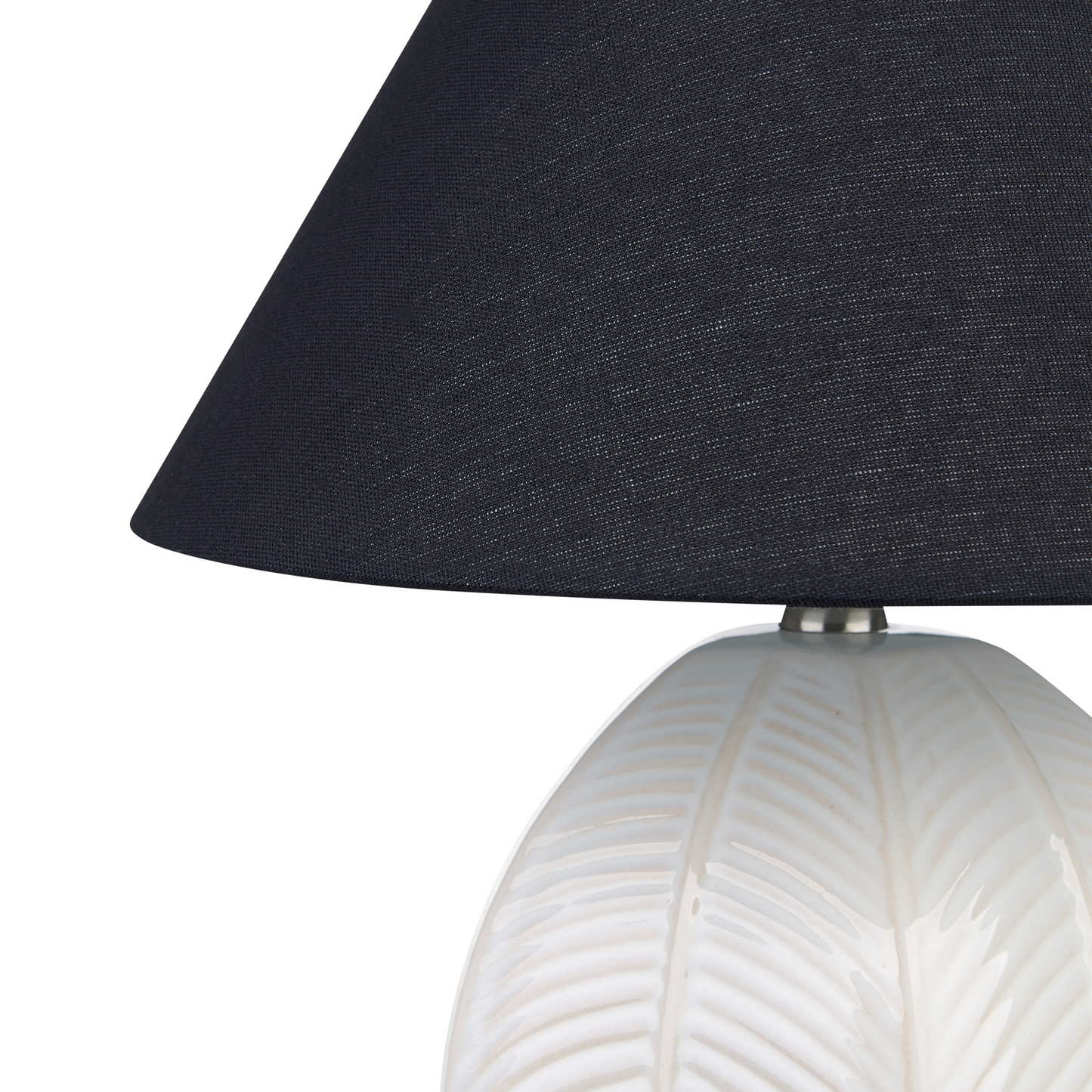 Beige Ceramic Table Lamp With Fabric Shade Bedside Light