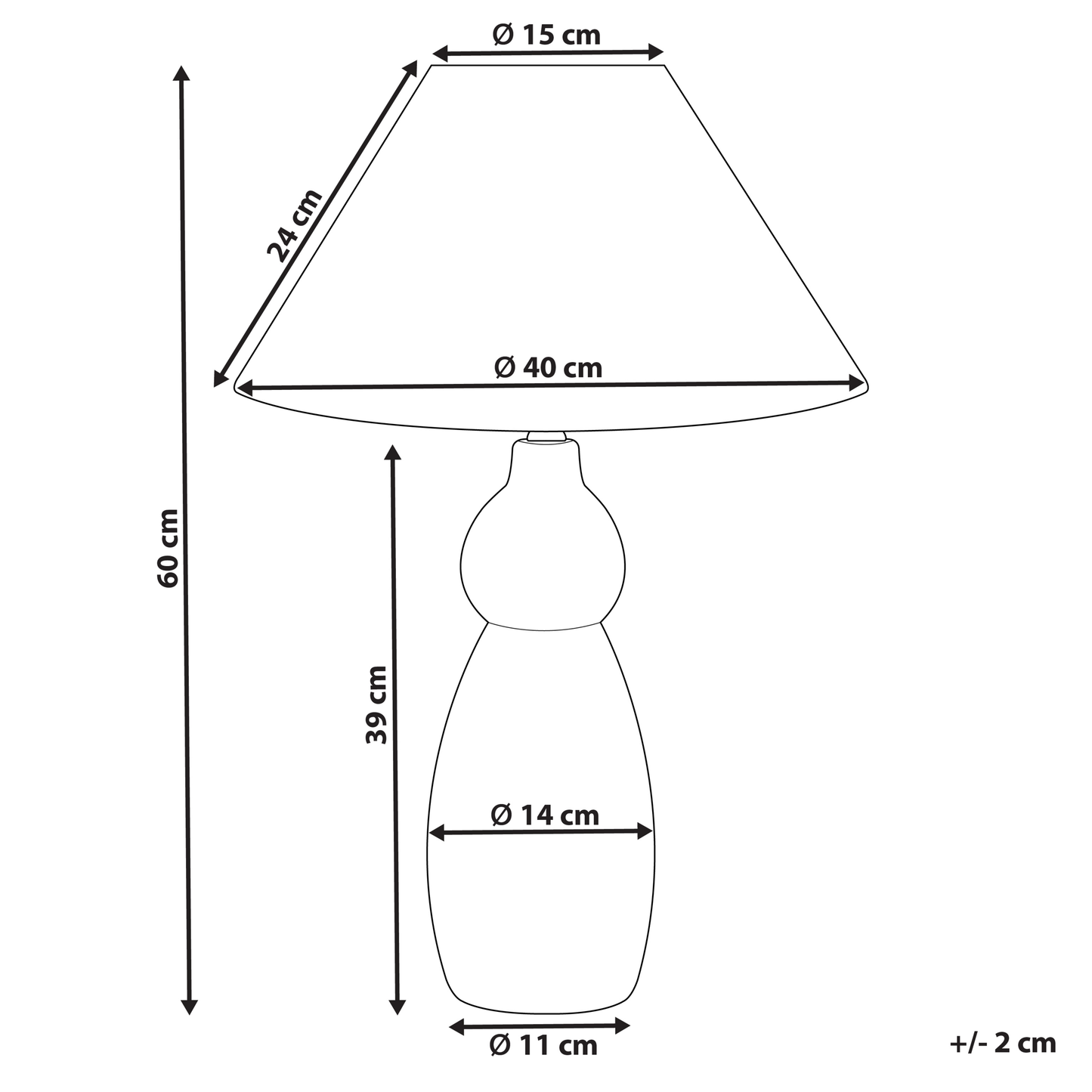 Table Lamp Dark Blue Ceramic Base White Linen Shade