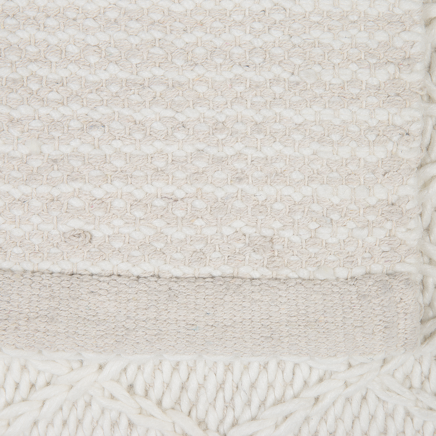 Off White Wool Viscose Area Rug 80 x 150 Hand Woven