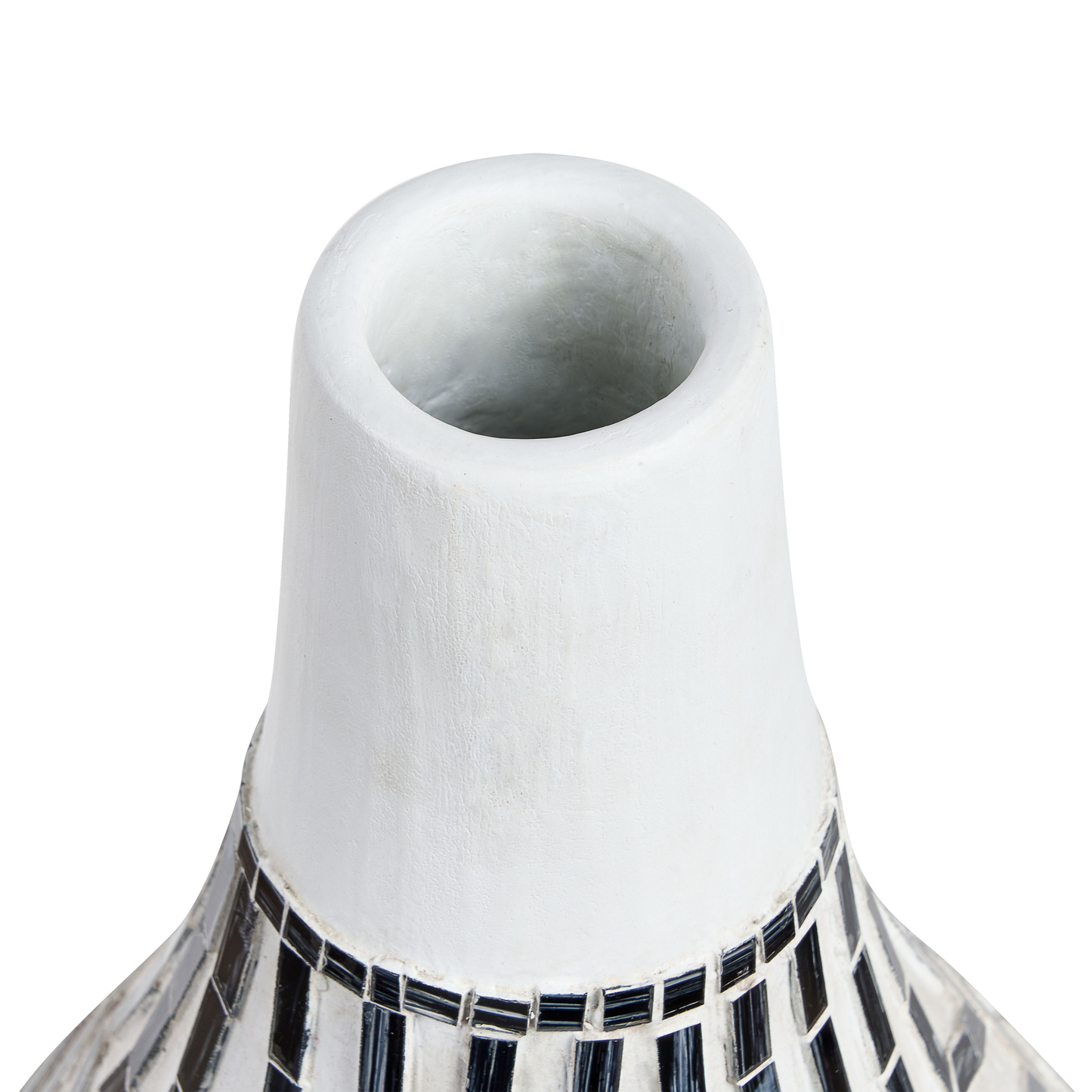 Arden Home Vase Black And White Terracotta Stoneware With Glass Inlay