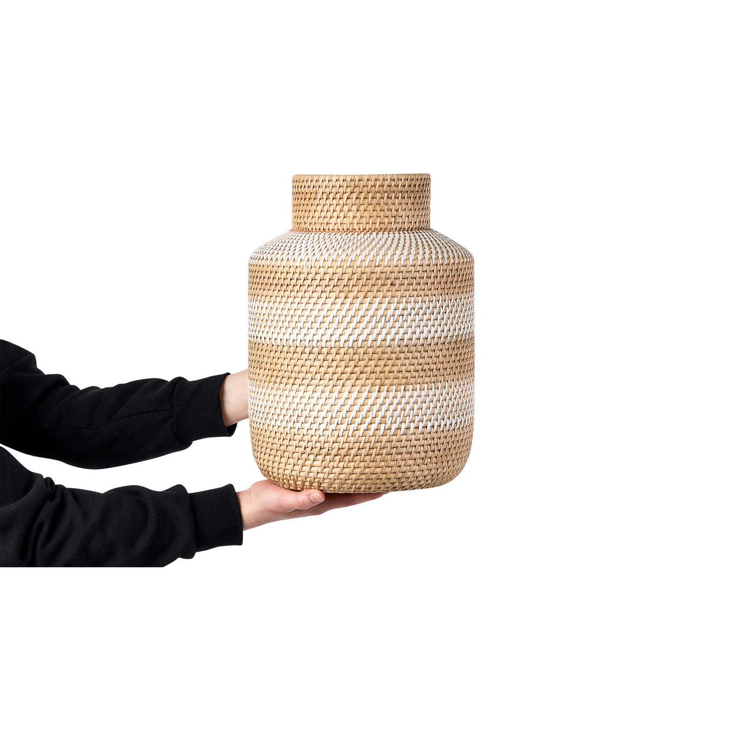 Rattan Vase Beige White Natural Style Home Decor