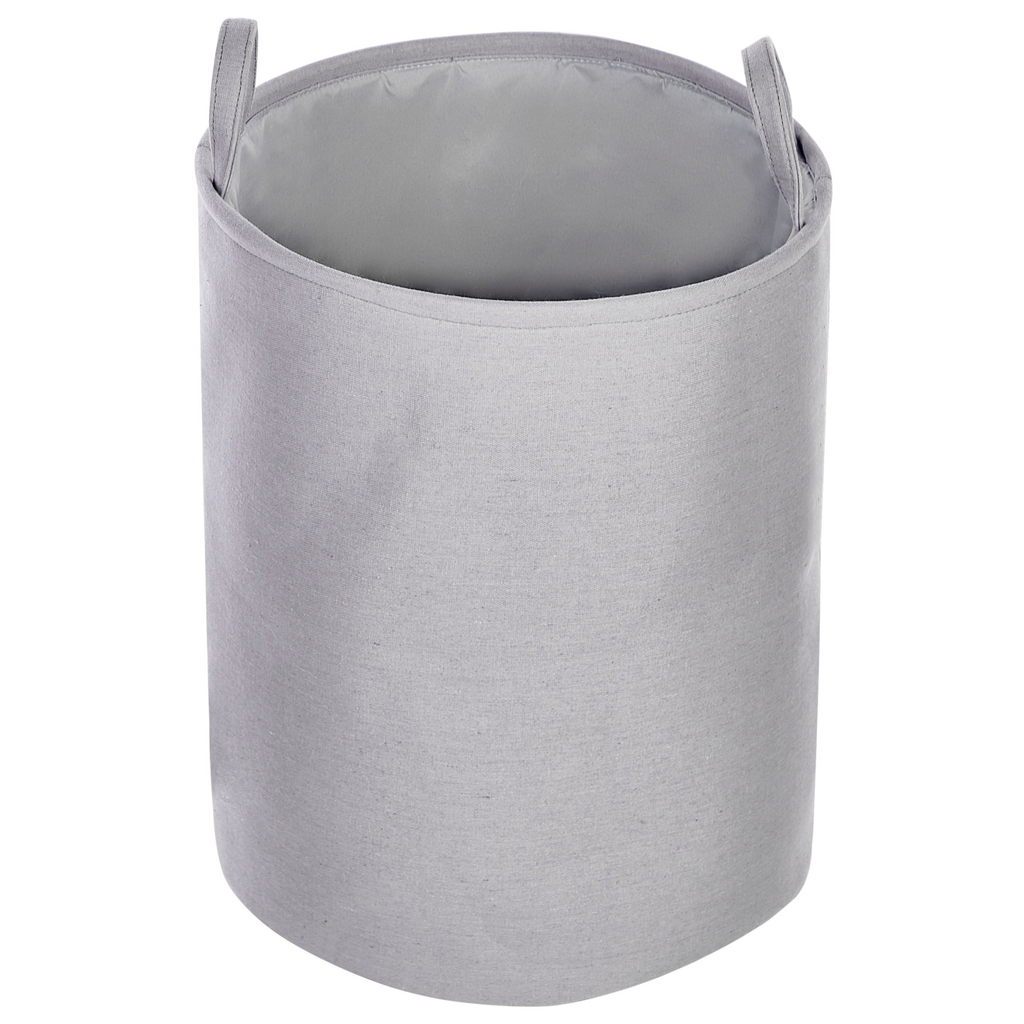 Grey Drawstring Storage Baskets Set Of 3 In Polyester Cotton For Laundry