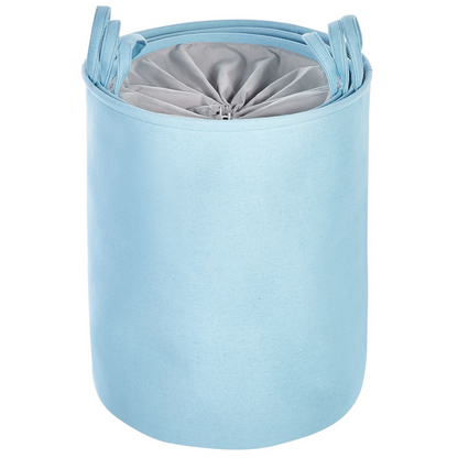 3 Pack Drawstring Storage Baskets With Covers In Blue
