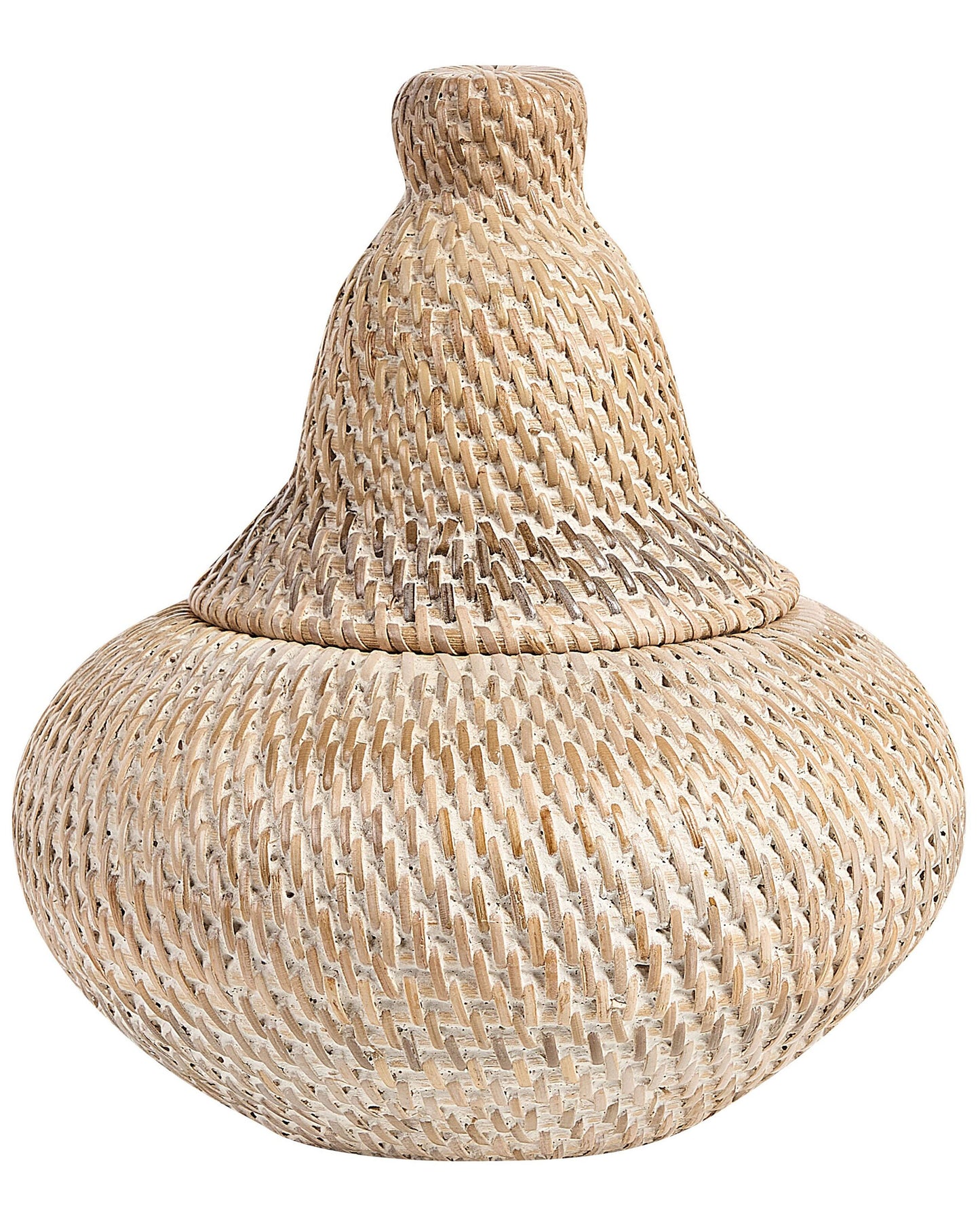 Basket Natural Rattan Painted 25cm Storage With Lid Boho