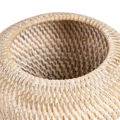 Basket Natural Rattan Painted 25cm Storage With Lid Boho