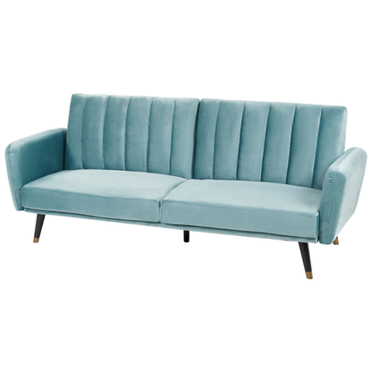 Sofa Bed Light Blue Sleeper Convertible Glam Modern