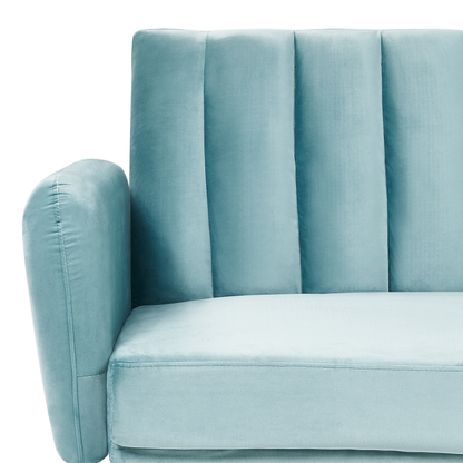 Sofa Bed Light Blue Sleeper Convertible Glam Modern