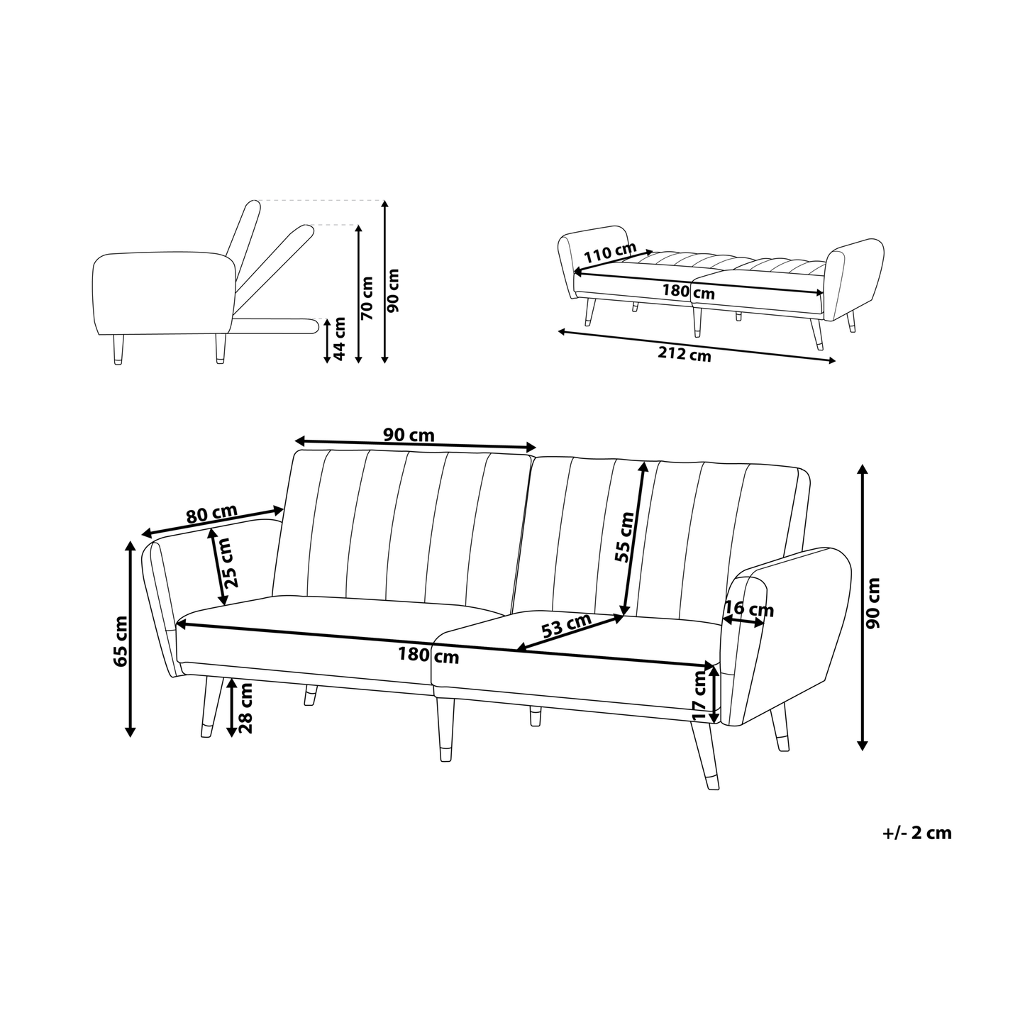 Sofa Bed Light Blue Sleeper Convertible Glam Modern