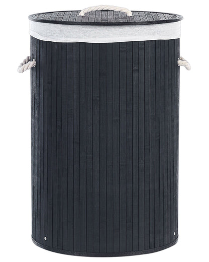 Bit Laundry Basket Black Bamboo With Polyester Insert Removable Lid