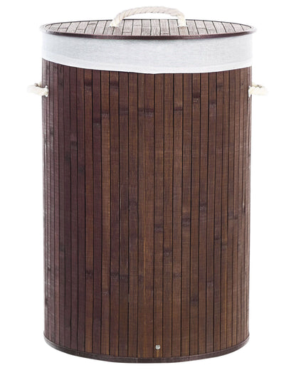 Bit Laundry Basket Dark Brown Bamboo With Removable Lid And Handles