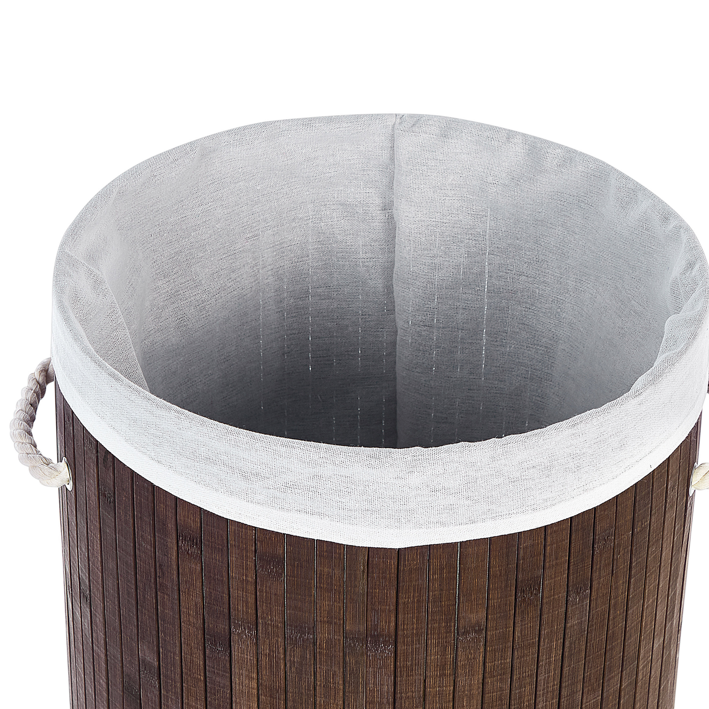 Bit Laundry Basket Dark Brown Bamboo With Removable Lid And Handles