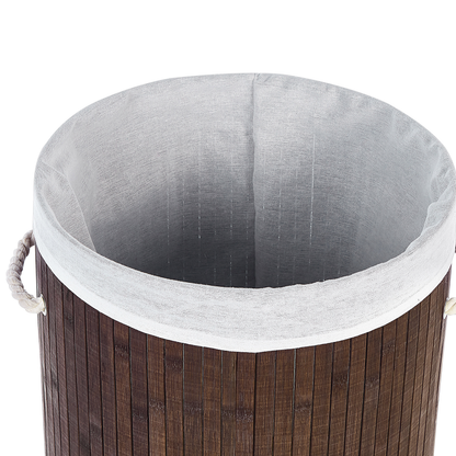 Bit Laundry Basket Dark Brown Bamboo With Removable Lid And Handles