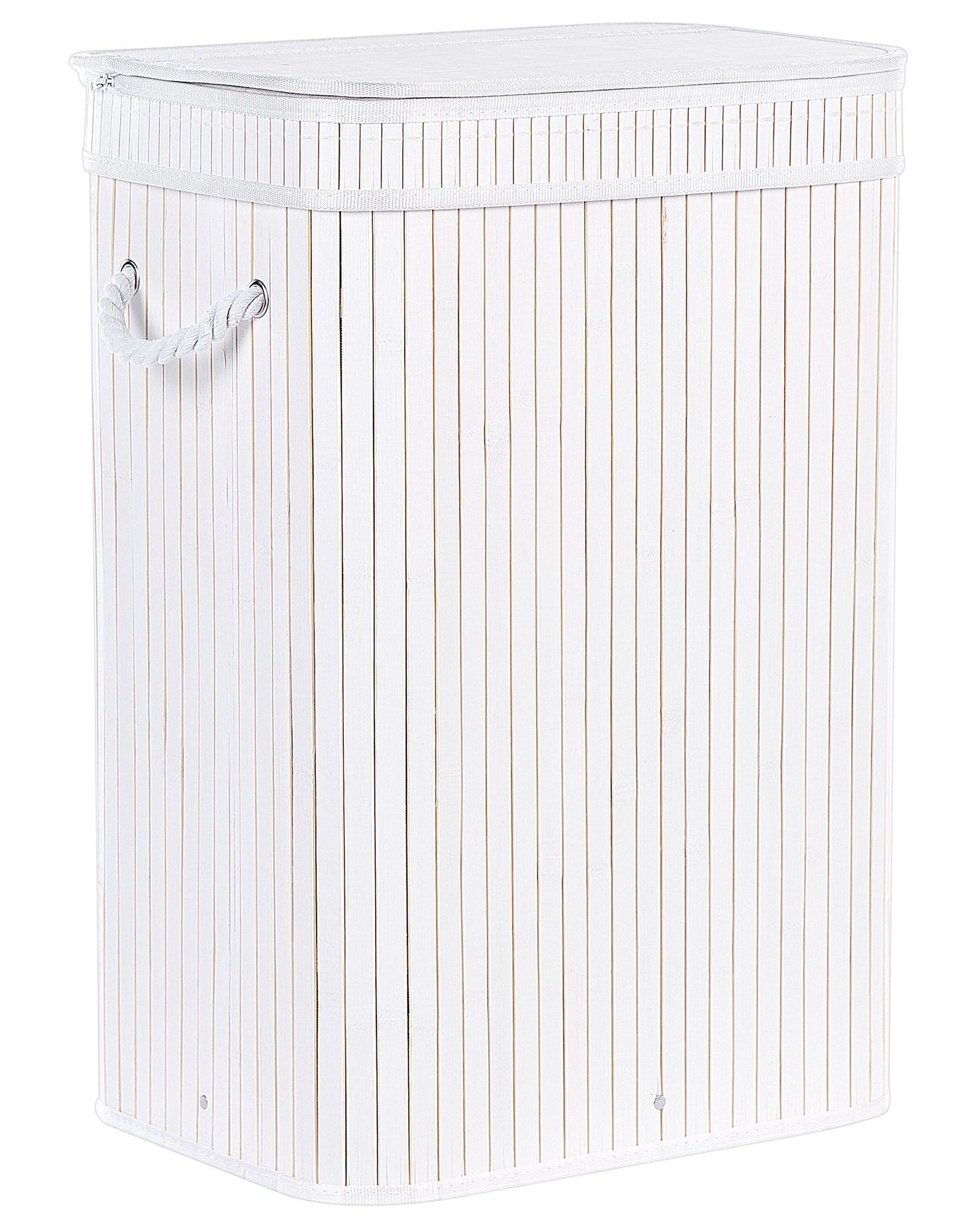 Bit Laundry Basket White Bamboo Insert with Removable Lid and Handles