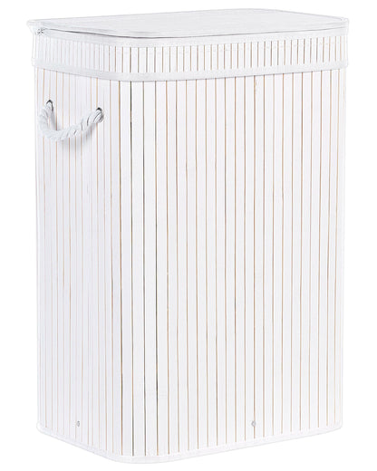 Bit Laundry Basket White Bamboo Insert with Removable Lid and Handles