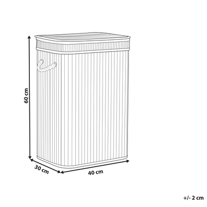 Bit Laundry Basket Light Brown Bamboo Polyester Insert With Removable Lid Handles Modern Design Multifunctional
