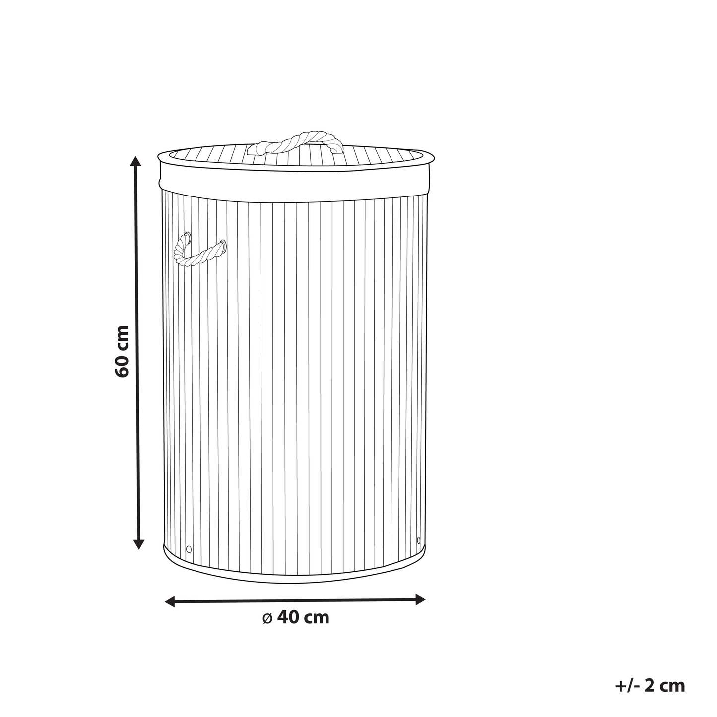 Bit Laundry Basket Dark Brown Bamboo With Removable Lid And Handles