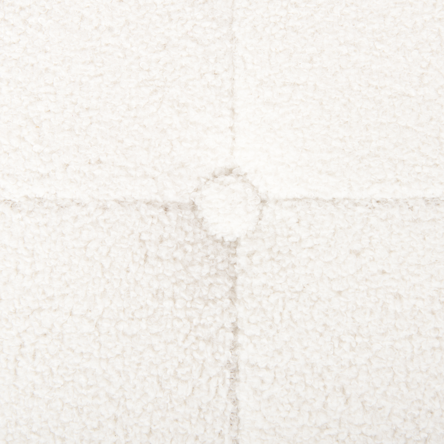 Home White Boucle Round Pouffe Footstool Button Tufted Upholstery Ottomane For Living Room
