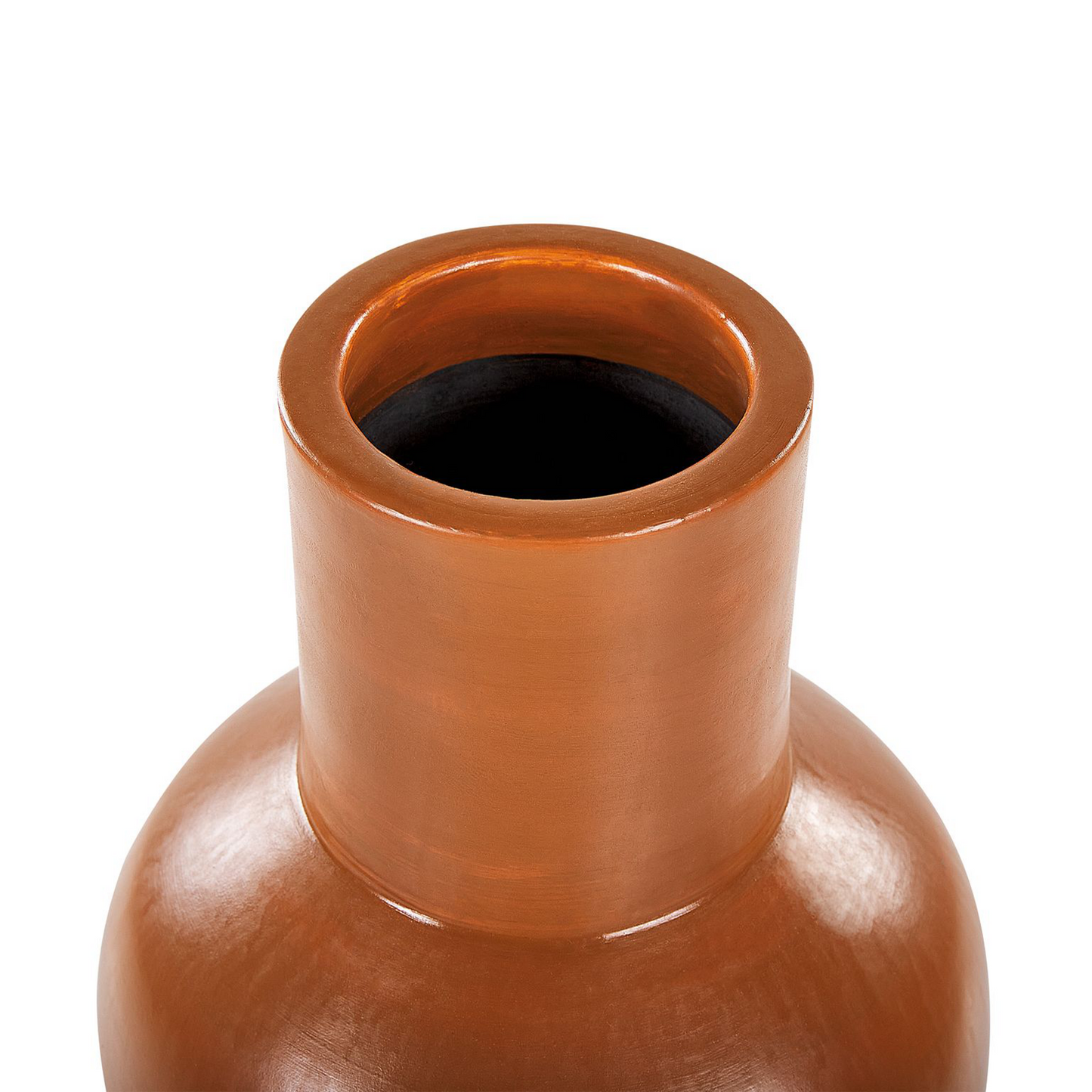 Handmade Orange Terracotta Vase For Dried Flowers