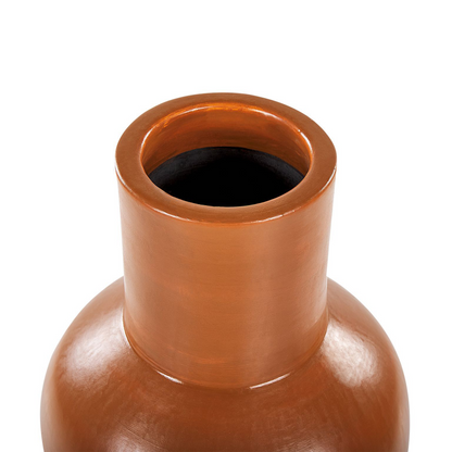 Handmade Orange Terracotta Vase For Dried Flowers