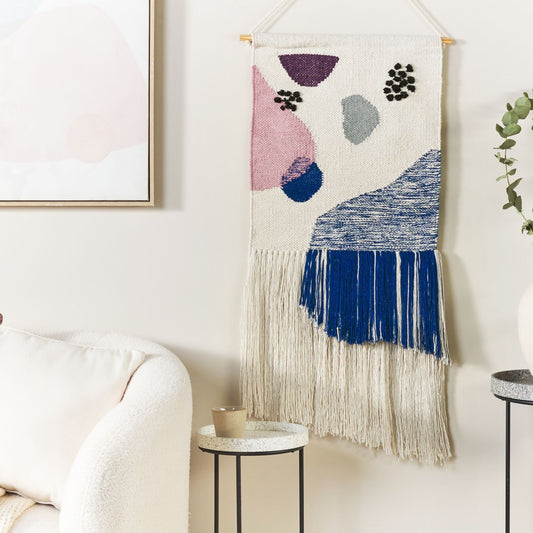 Wall Hanging Multicolor Handwoven Tassels Geometric Decor