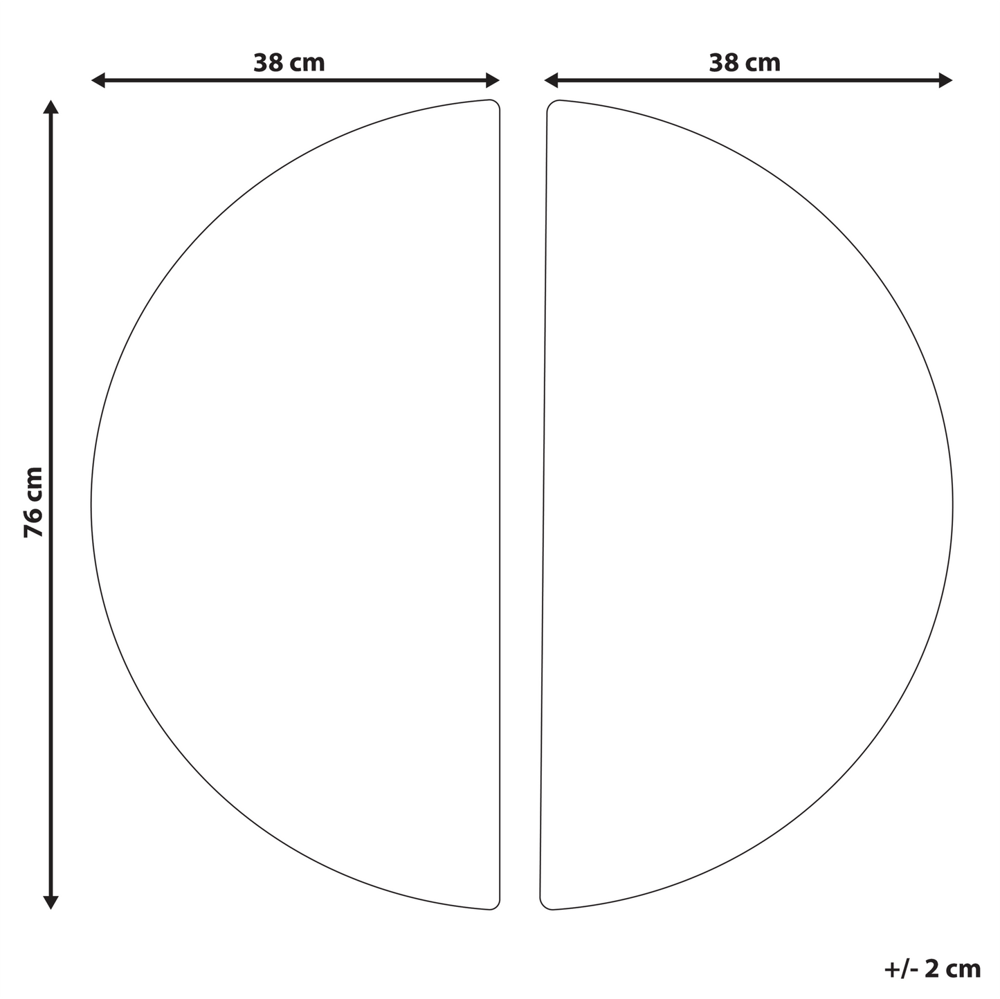 Glass Half Circle Wall Art Geometric Black White Minimalist