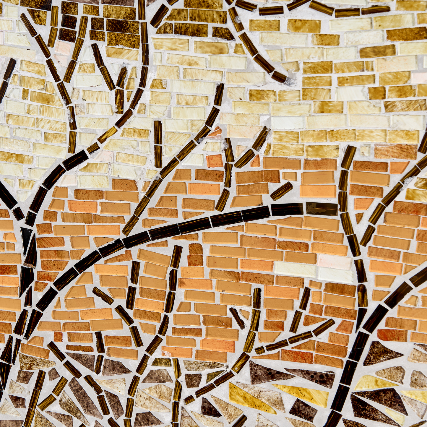 Mosaic Glass Wall Decor Nature Motif Handmade Minimalist