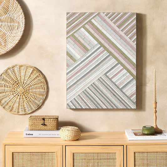 Wall Mosaic Glass Striped Decor Modern Minimalist Accessory