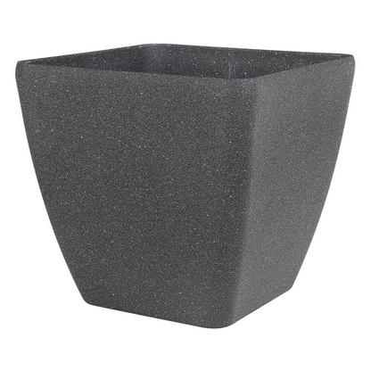 2 Pack Square Plant Pots 34cm Polyresin UV Resistant Grey