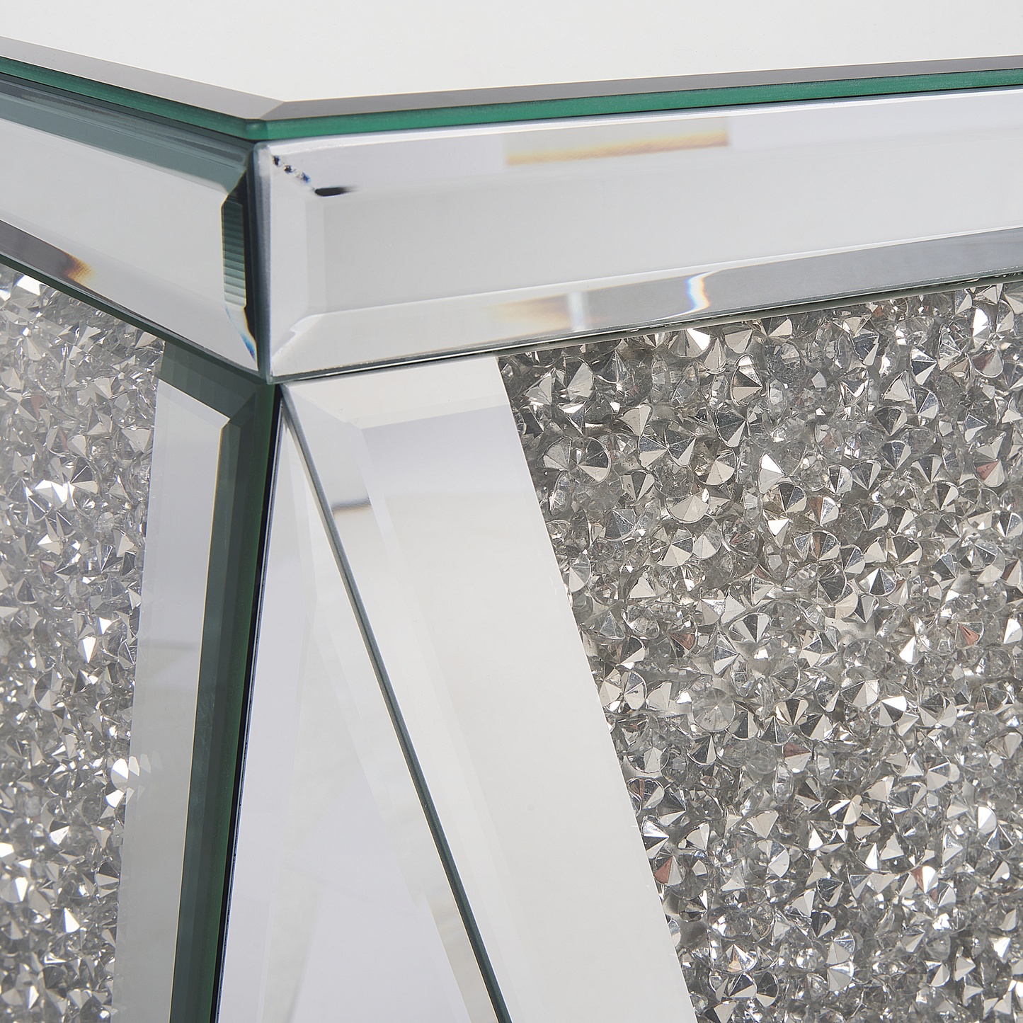 Design Silver Glass Mirrored Bedside Table 30 x 30cm