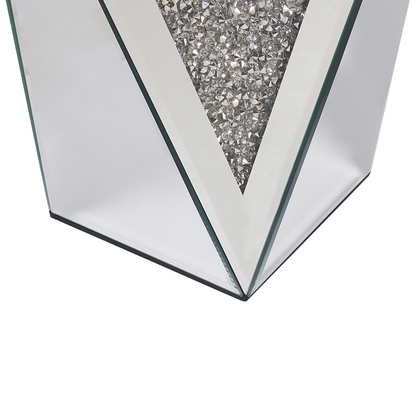 Design Silver Glass Mirrored Bedside Table 30 x 30cm