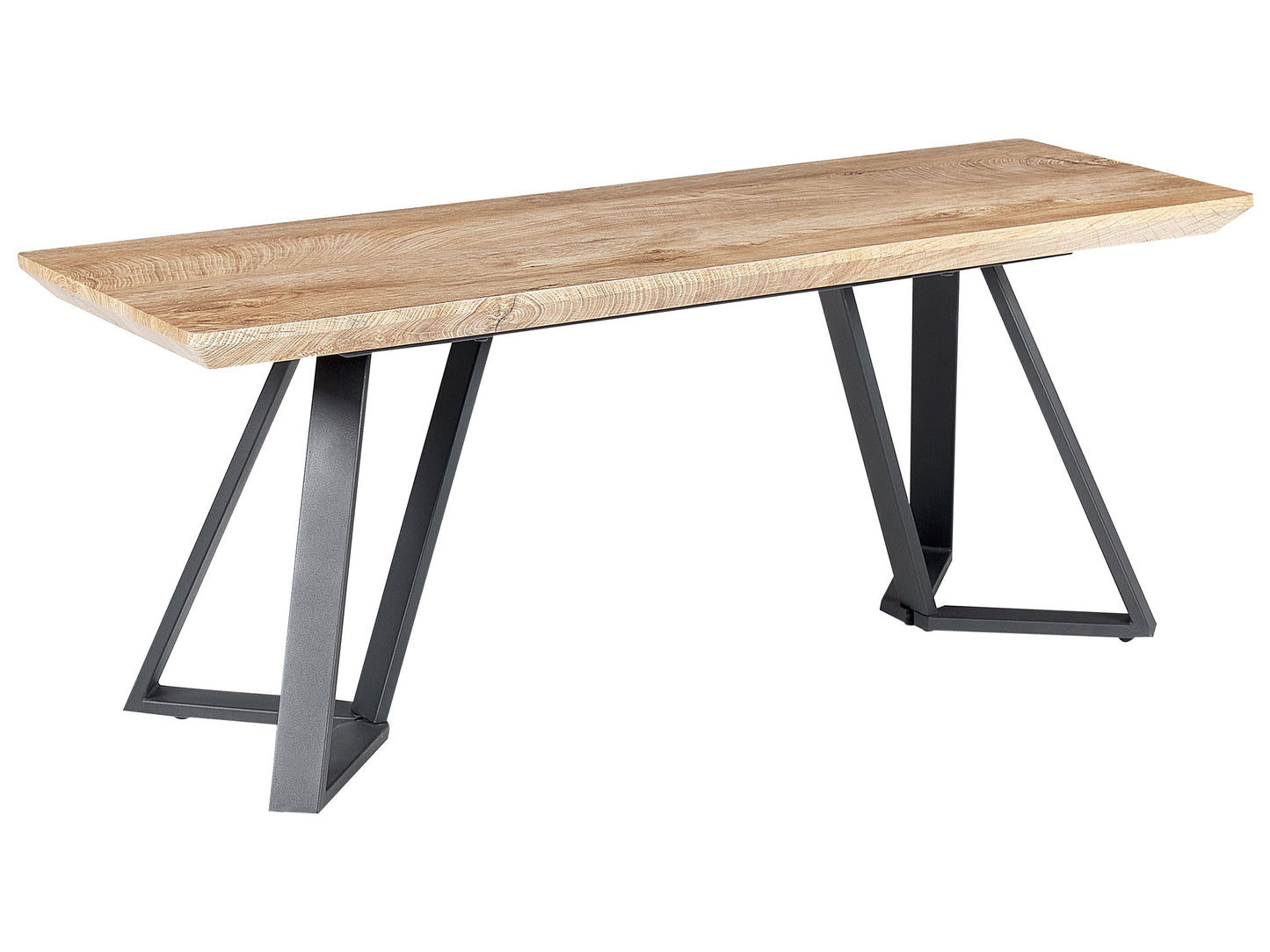 BrandName Light Brown Nordic Bench With MDF Top Black Metal Legs