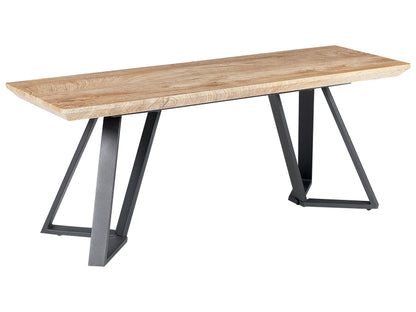 BrandName Light Brown Nordic Bench With MDF Top Black Metal Legs