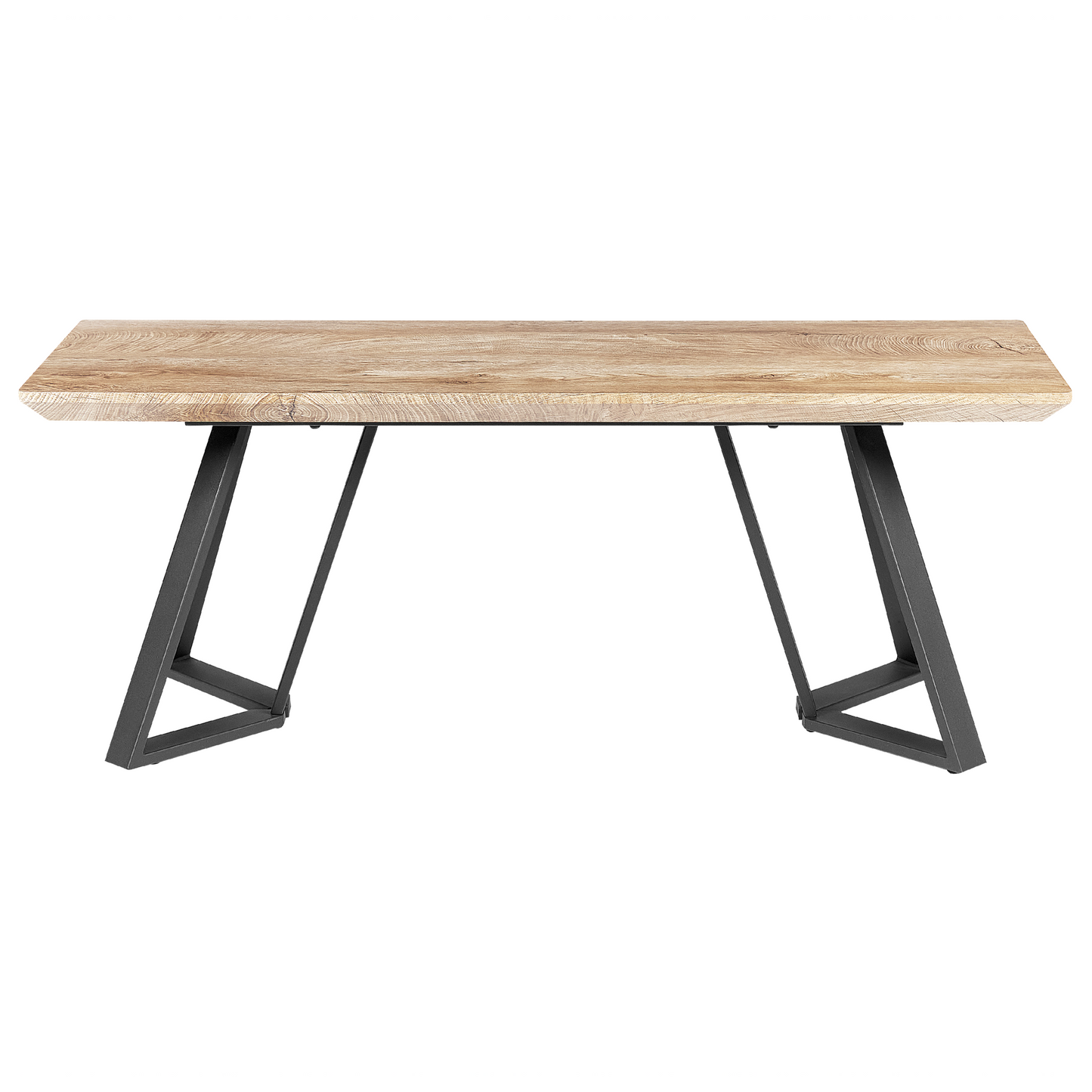 BrandName Light Brown Nordic Bench With MDF Top Black Metal Legs