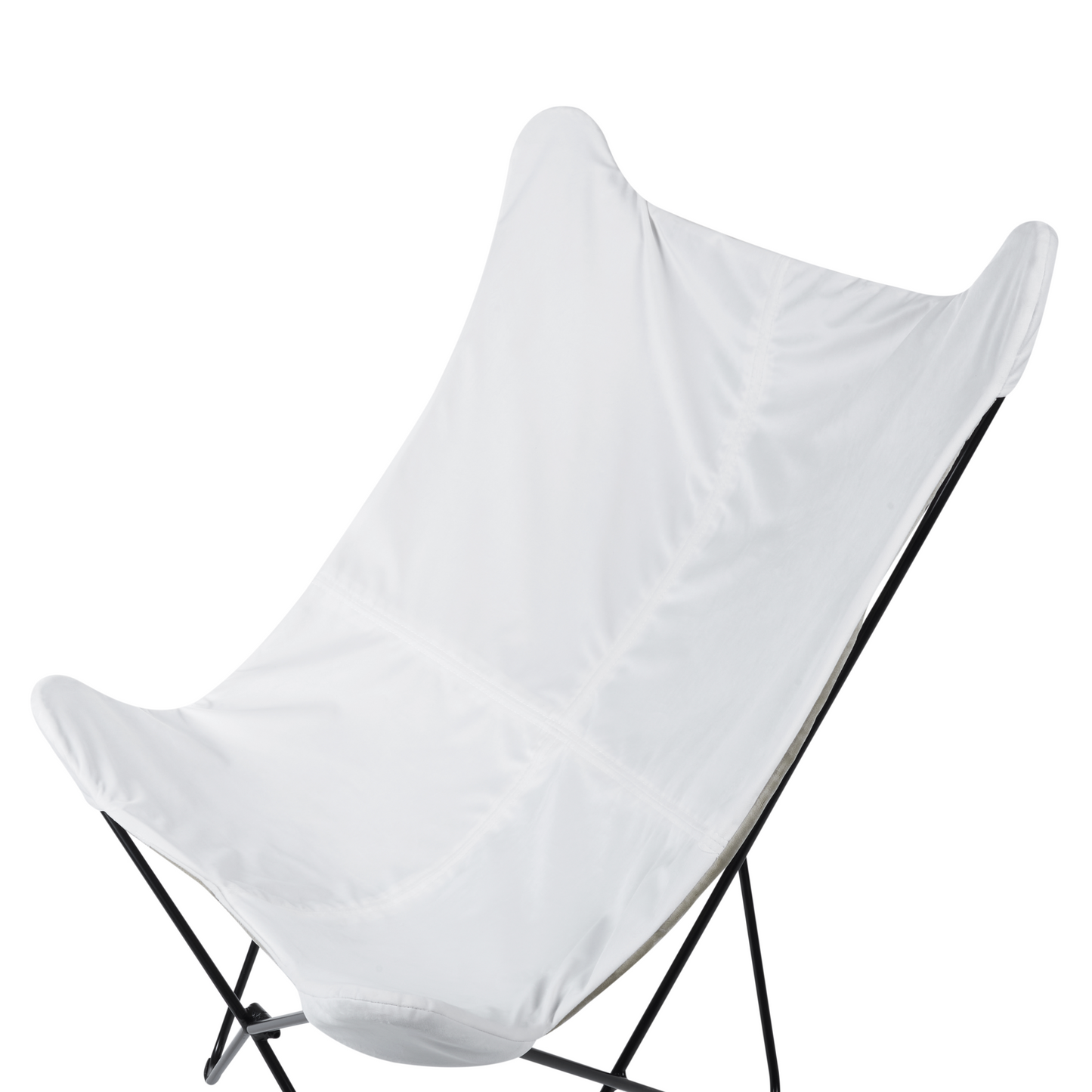 Armchair White Velvet Butterfly Chair With Hairpin Legs