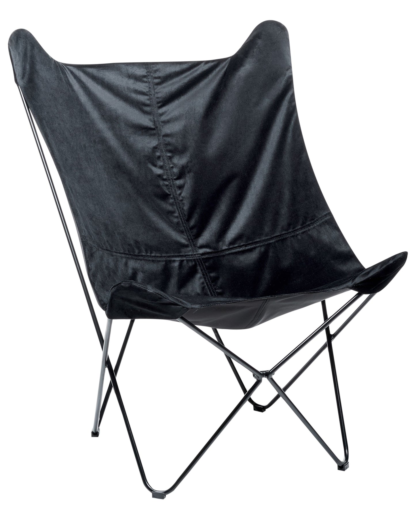 Velvet Sling Butterfly Chair Black Hairpin Legs