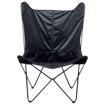Velvet Sling Butterfly Chair Black Hairpin Legs