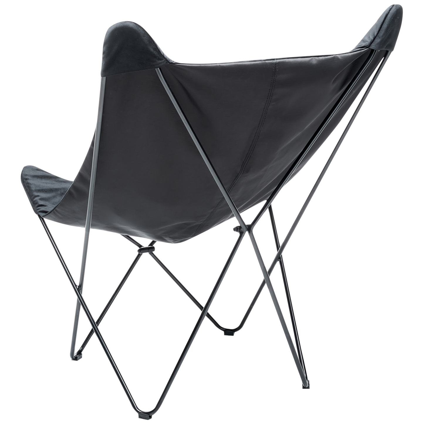 Velvet Sling Butterfly Chair Black Hairpin Legs