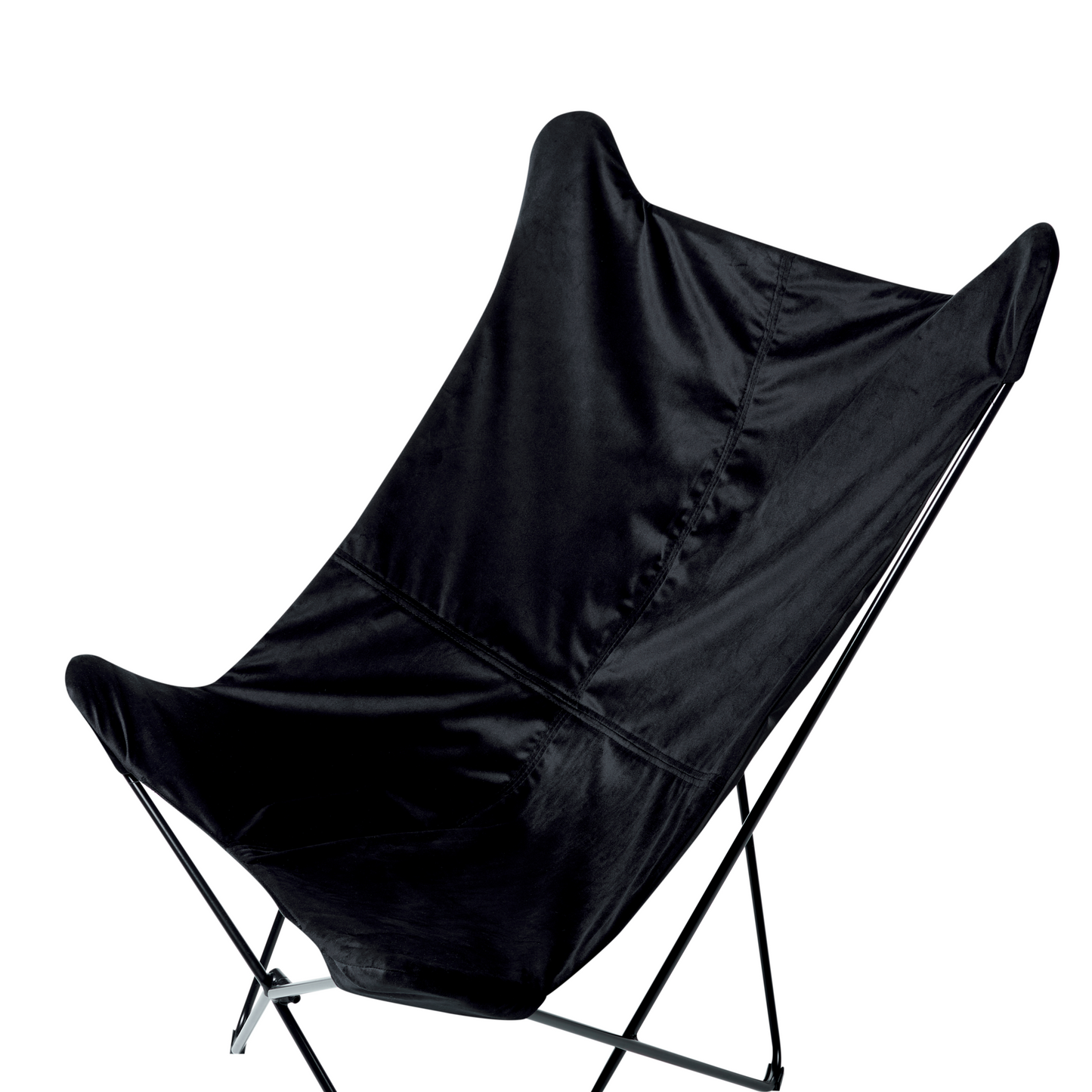 Velvet Sling Butterfly Chair Black Hairpin Legs