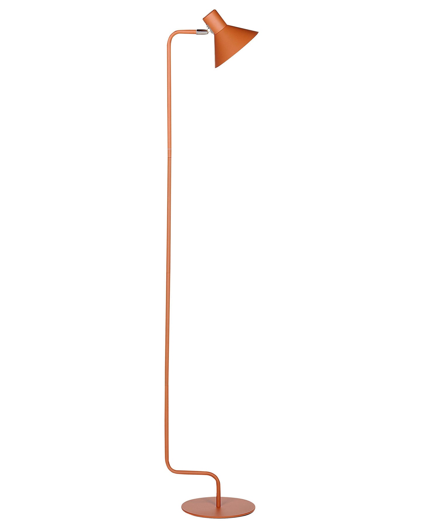 Orange Metal Floor Lamp 154cm Adjustable Cone Shade Switch